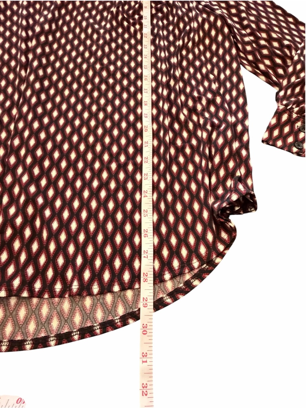 Lane Bryant Geometric Print V-Neck Blouse Career Long Sleeve 22/24 New $50 - Picture 6 of 13